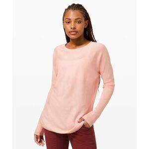 Lululemon Take It All In Sweater Pink Mist Thumbholes Pullover Womens Size 4?